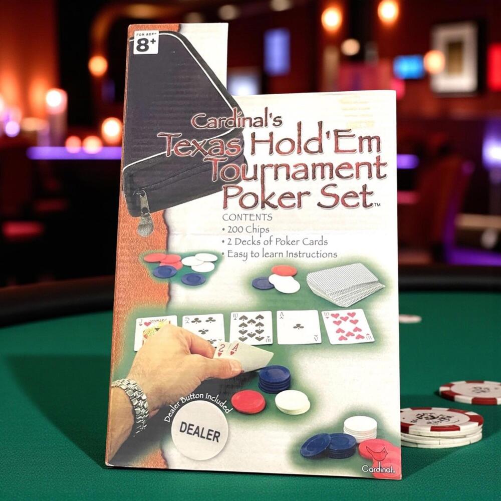 Cardinal's‎ Texas Hold'Em Tournament Poker Set NEW Sealed w/ Nylon Zipper Case